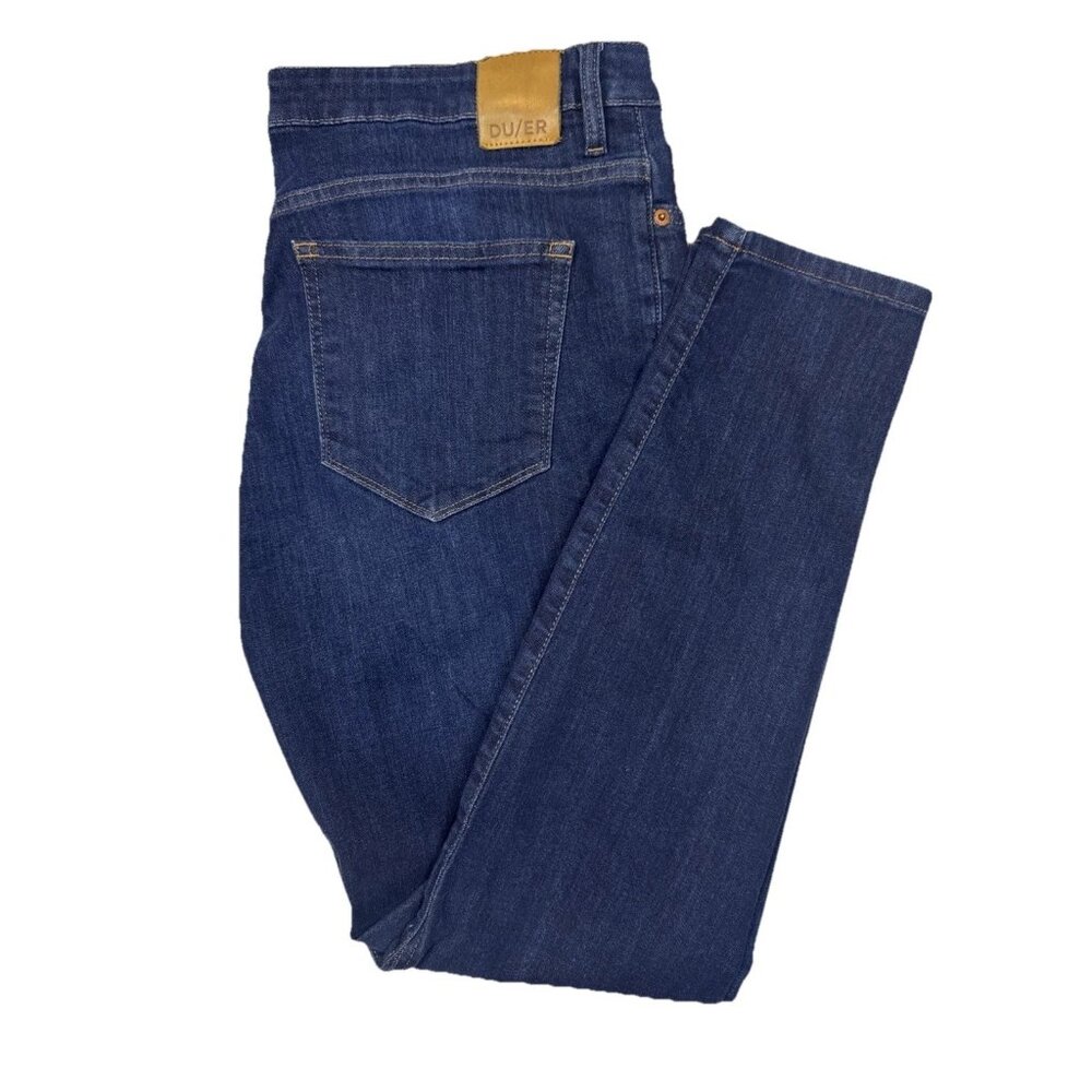 DU/ER Duer Performance Denim Jeans Mens 34x28 Slim Taper Stretch Coolmax